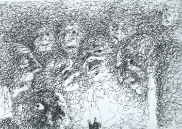 Painting titled ""Etrange assemblée"" by Claude Hardenne, Original Artwork