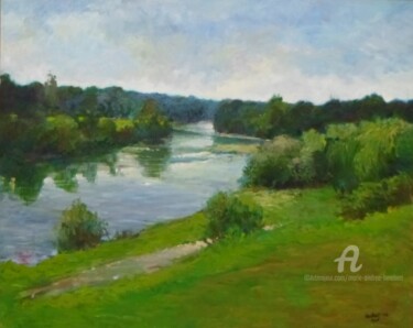 Peinture intitulée "Navarrenx  (64)" par Marie Andrée Hembert, Œuvre d'art originale, Huile