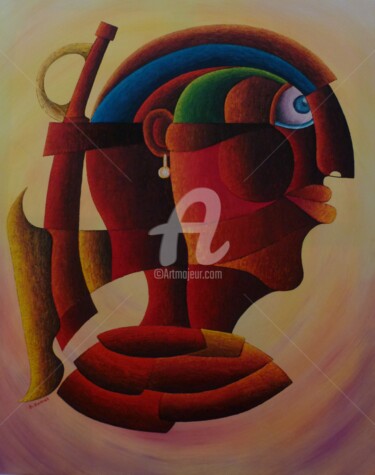 Peinture intitulée "le-guerrier-romain.…" par B.Gomes, Œuvre d'art originale