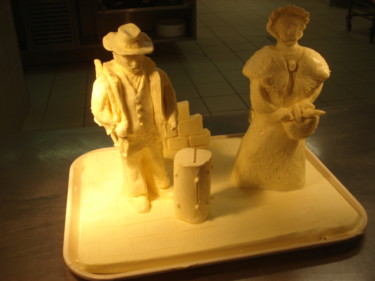 Sculpture intitulée "couple provençal(co…" par Bernard Vergier, Œuvre d'art originale, Autre