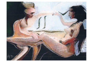 Peinture intitulée "Le genou de Claire" par Alexandre Podgorny, Œuvre d'art originale