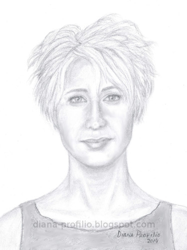 Dibujo titulada "Retrato de Maitena…" por Diana Profilio, Obra de arte original, Grafito