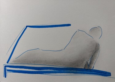 제목이 "Liegender"인 그림 Urte Singdrossel로, 원작, 잉크