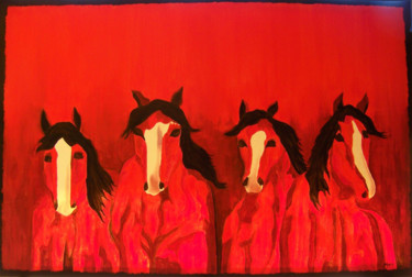绘画 标题为“Four Amigos” 由Jo Moore, 原创艺术品, 油