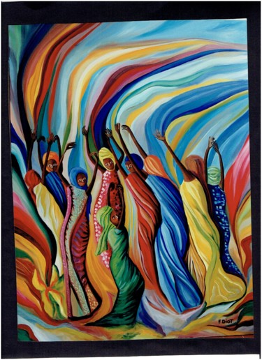 Painting titled "harmonie" by Florence Diot, Original Artwork, Oil