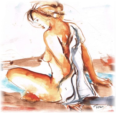 modèle vivant 8.jpg Peinture intitulée "modèle vivant 8.jpg" par Rémy Nicolas Graphite, Œuvre d'art originale