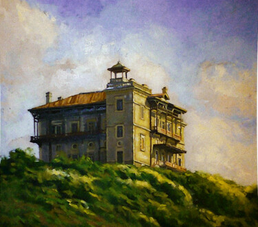 Peinture intitulée "Chateau du baron de…" par Rachel Loeffler, Œuvre d'art originale, Huile
