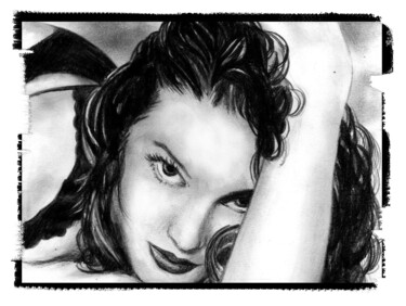 Disegno intitolato "Spanish girl" da Manu Toxxic, Opera d'arte originale, Carbone