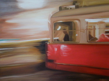 Peinture intitulée "Tramway" par Evelyne Deuil, Œuvre d'art originale
