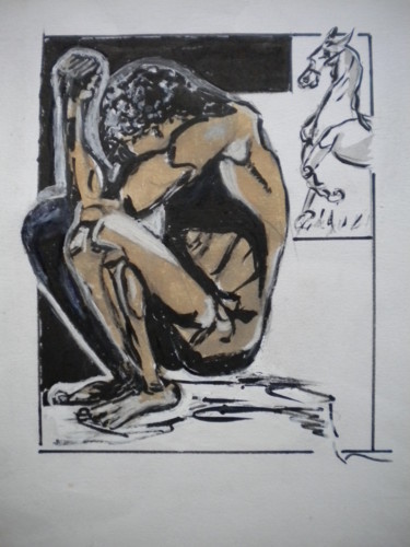Dessin intitulée "photo-expo-becherel…" par Herve Yann Dubois, Œuvre d'art originale, Encre