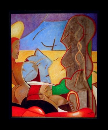 Le rêve de Gauguin Peinture intitulée "Le rêve de Gauguin" par Pierre-Louis Torres, Œuvre d'art originale, Acrylique