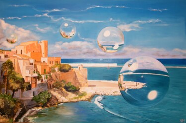 Peinture intitulée "castellammare-del-g…" par Manu Surreabulliste, Œuvre d'art originale, Huile