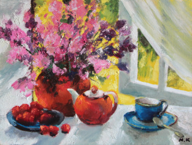 Malerei mit dem Titel "Flowers at the wind…" von Mark Kremer, Original-Kunstwerk, Öl