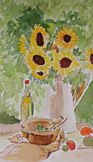 Peinture intitulée "les tournesols" par Nadege Frazié, Œuvre d'art originale, Huile