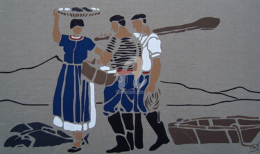Peinture intitulée "" ARRANTZALEEK BLEU…" par Jacquotte Gaignault, Œuvre d'art originale, Acrylique