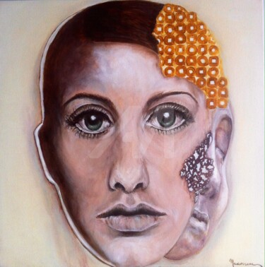 Peinture intitulée "Cacher" par Madorssane, Œuvre d'art originale, Huile