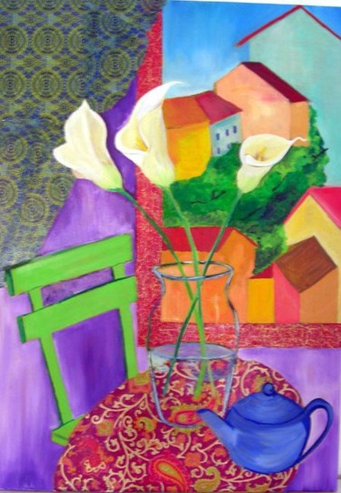 Peinture intitulée "Arums" par Nadege Frazié, Œuvre d'art originale