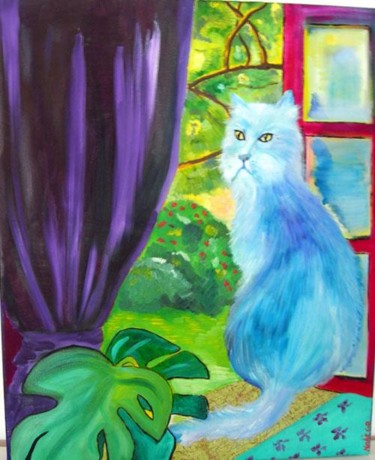 Peinture intitulée "Côté jardin" par Nadege Frazié, Œuvre d'art originale, Huile