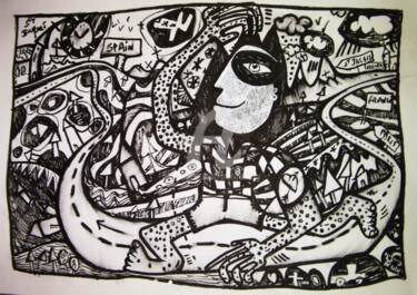 Dessin intitulée "St Jacques de Guy" par Bruno Antony-Thouret (bruno antony), Œuvre d'art originale, Marqueur