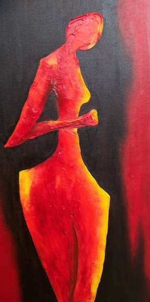 Painting titled "Scarlett's Moves 24…" by Jo Moore, Original Artwork, Oil