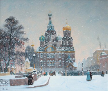 The Church of the Spilled Blood. Painting titled "The Church of the S…" by Alexander Alexandrovsky, Original Artwork, Oil
