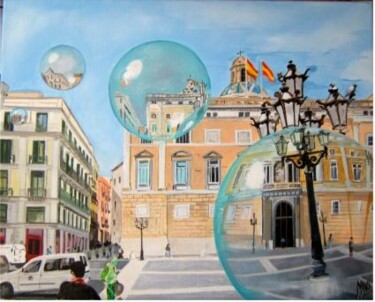 Peinture intitulée "catalogne" par Manu Surreabulliste, Œuvre d'art originale