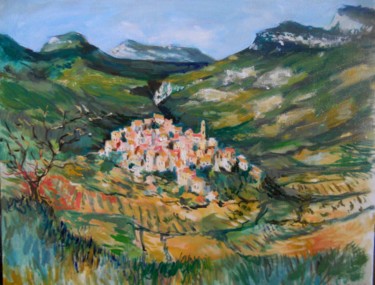Ζωγραφική με τίτλο "Capafons (Espagne)" από Claude Hardenne, Αυθεντικά έργα τέχνης