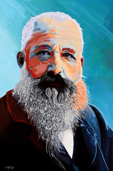 Claude Monet Malerei mit dem Titel "Claude Monet" von Rudolf Rox, Original-Kunstwerk, Acryl