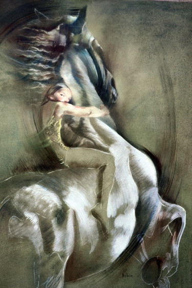 Peinture intitulée "L'Enfance" par Brigitte Robin, Œuvre d'art originale, Huile