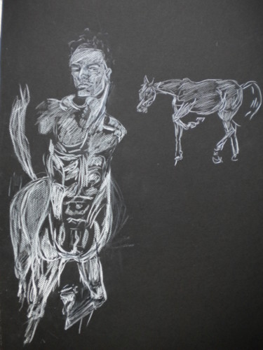 Dessin intitulée "ph  le centaure est…" par Herve Yann Dubois, Œuvre d'art originale, Encre