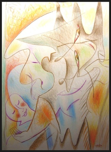 Une danse renversante ( A staggering dance ) Dessin intitulée "Une danse renversan…" par Pierre-Louis Torres, Œuvre d'art originale, Conté