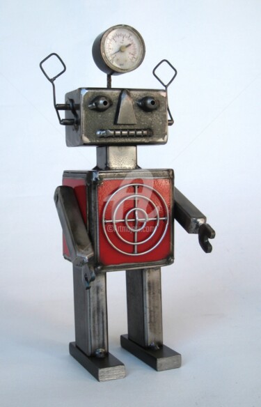 Sculpture titled "Robot cible" by Arzel, Original Artwork