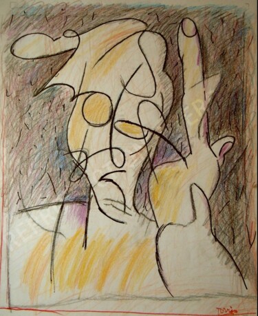 Dibujo titulada "Si Dieu le veut !…" por Pierre-Louis Torres, Obra de arte original, Conté