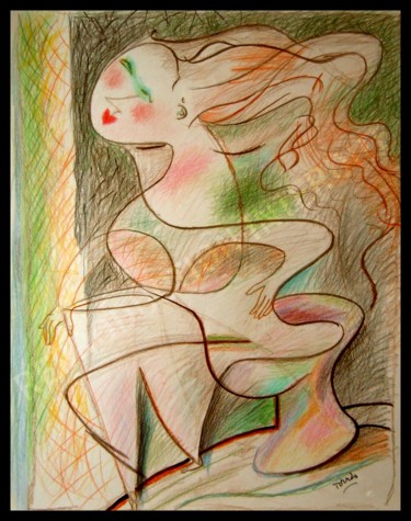 Elodie, le matin. ( Elodie, in the morning ). 图画 标题为“Elodie, le matin.…” 由Pierre-Louis Torres, 原创艺术品, 孔戴