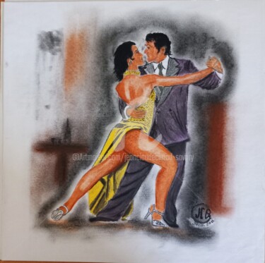 图画 标题为“TANGO n°5 de la sér…” 由Jc C-S ' Art, 原创艺术品, 粉彩 安装在其他刚性面板上