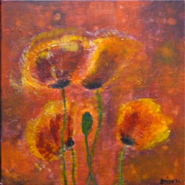 Peinture intitulée "Coquelicots" par Mizem, Œuvre d'art originale