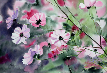 Coup de coeur en Champagne Peinture intitulée "Coup de coeur en Ch…" par Adyne Gohy, Œuvre d'art originale, Aquarelle