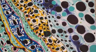 Painting titled "Fourmiliere" by Mohammed Rachid Iraqi, Original Artwork, Acrylic
