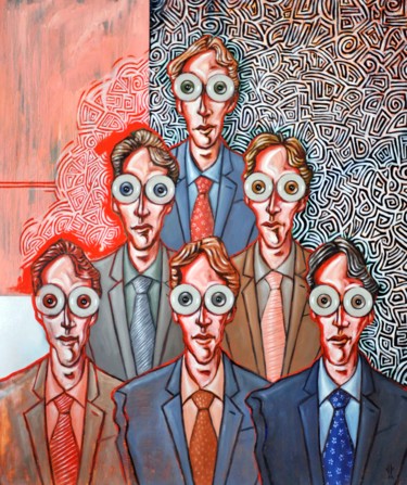 Peinture intitulée "Les dirigeants III" par Pascal Buffard, Œuvre d'art originale