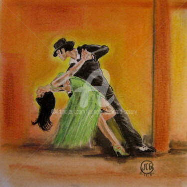 图画 标题为“Tango n°1 série de…” 由Jc C-S ' Art, 原创艺术品, 粉彩 安装在其他刚性面板上