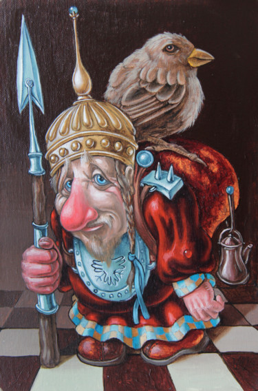 Peinture intitulée "Sparrow" par Victor Molev, Œuvre d'art originale, Huile