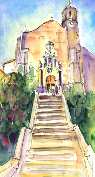 「Stairway To Heaven…」というタイトルの絵画 Miki De Goodaboomによって, オリジナルのアートワーク, 水彩画