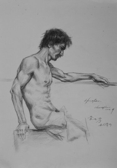 图画 标题为“DRAWING  man #160920” 由Hongtao Huang, 原创艺术品, 铅笔