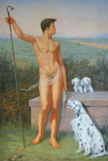 绘画 标题为“OIL PAINTING  MAN a…” 由Hongtao Huang, 原创艺术品, 油