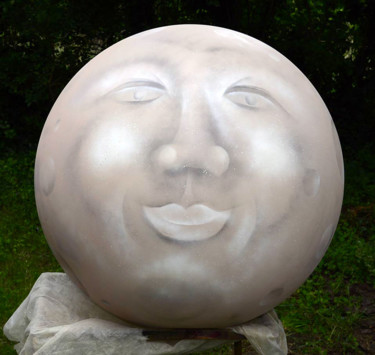 Peinture intitulée "lune" par Béopé, Œuvre d'art originale