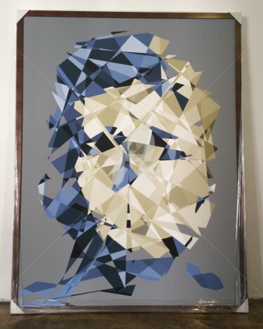 Printmaking titled "JAMES DEAN DESTRUCT…" by Manuel W. Stepan, Original Artwork, Analog Print Mounted on Wood Stretcher frame