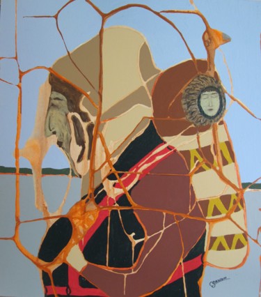 Peinture intitulée "La mère et l'enfant" par Claude Gascon, Œuvre d'art originale, Acrylique