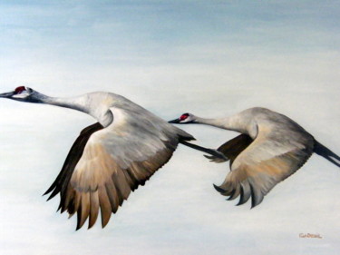 Peinture intitulée "d'autres oiseaux mi…" par Evelyne Deuil, Œuvre d'art originale