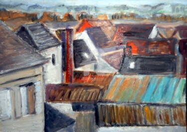 Peinture intitulée "pochade Vue de la f…" par Antonia Ney, Œuvre d'art originale, Huile