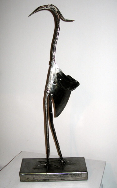 제목이 "LE HERON D'ACIER -…"인 조형물 Gerard Lami로, 원작, 금속